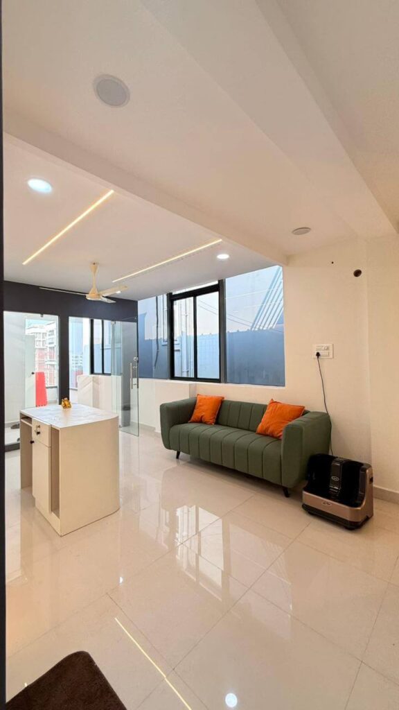 Clinic waiting area with reception flow designed by IWY Designs in Hyderabad