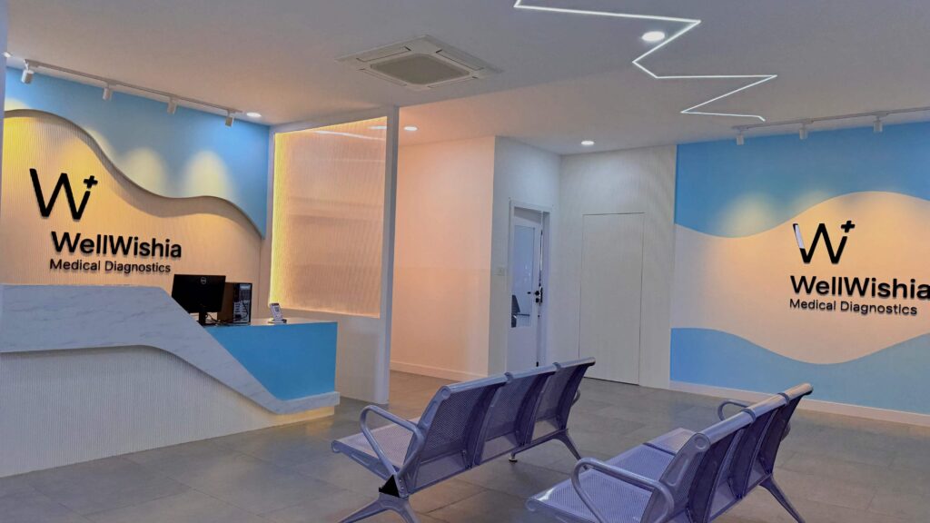 Diagnostics reception and waiting seating planned by IWY Designs Hyderabad